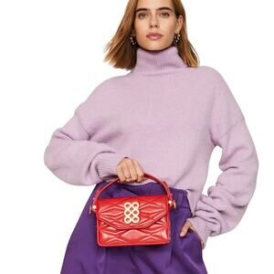 Kooreloo Florida Diamond Mini Bag Purse Quilted Leather Evening Cocktail Red